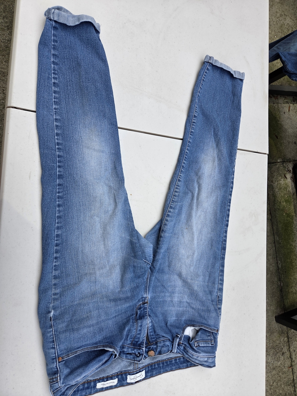 Women's Distressed Rolled Crop Jeans